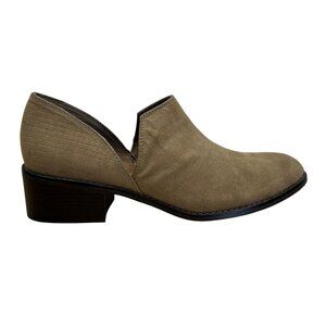 Xappeal Gemini Women’s Taupe Faux Suede Slip-On Block Heel Ankle Shoes Size 10